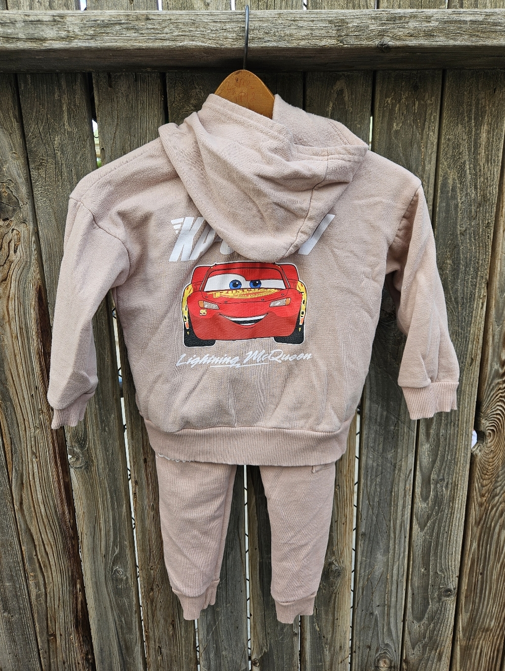 Disney Kids Hoodie & Joggers Set in Light Taupe  Size 5T - Picture 4 of 16